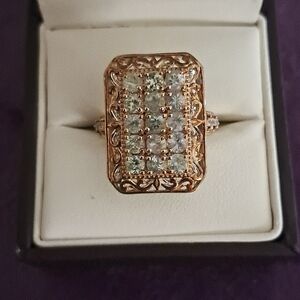 Narsipatnam Alexandrite and Natural White Zircon Cluster Ring